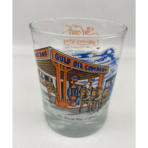 Vintage Gulf Oil Collectors Series "The World War I Years" Glass - 26 cents gal!
